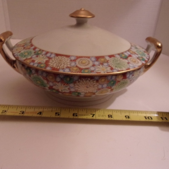 RARE WWII SHOZAN KUTANI HANDPAINTED SOUP TUREEN. - Picture 8 of 8